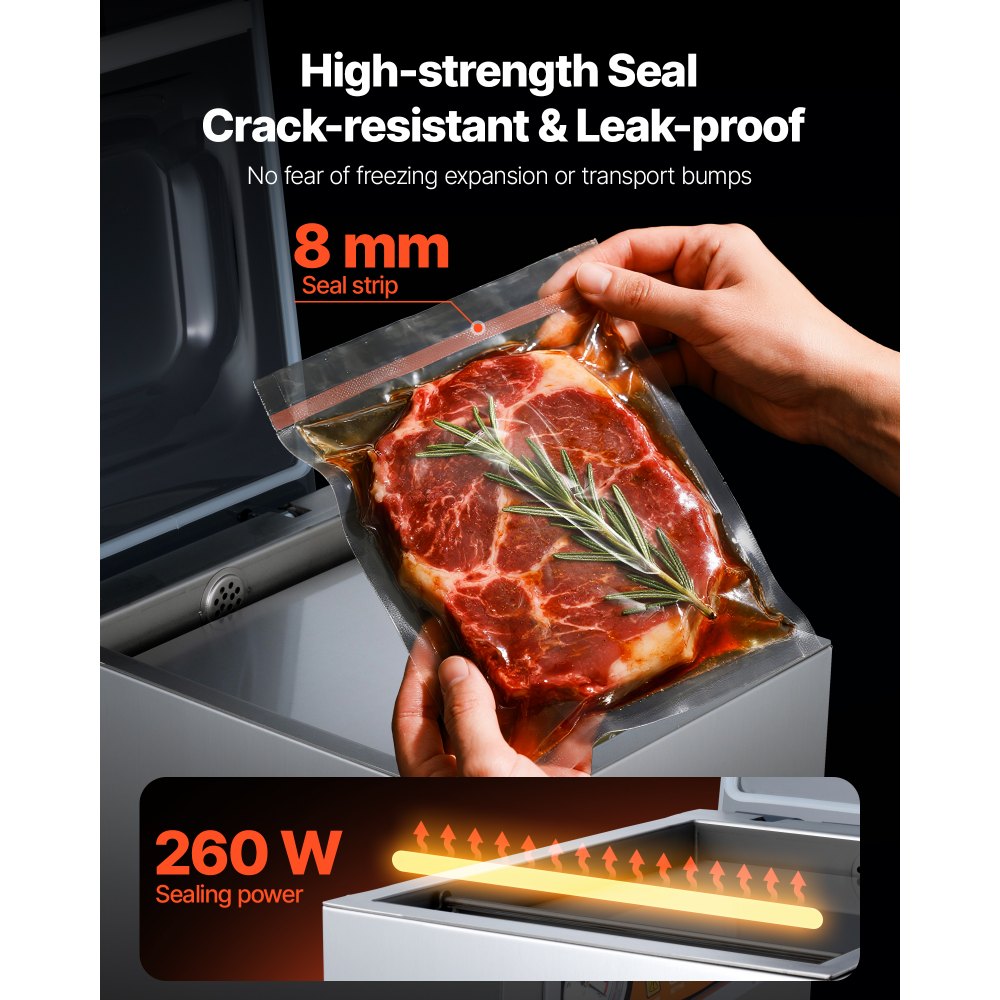 VEVOR Chamber Vacuum Sealer, 260W Sealing Power, Vacuum Packing Machine for Wet Foods, Meats, Marinades and More