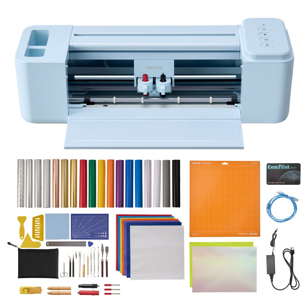 VEVOR Vinyl Cutting Machine, 12 in, Button-Controlled Vinyl Cutter with Materials and Tool Kit, 20000+ Built-in Design