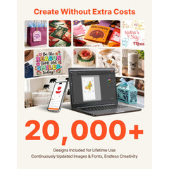 VEVOR Vinyl Cutting Machine, 12 in, Button-Controlled Vinyl Cutter, 20000+ Built-in Design Resources, Compatible with