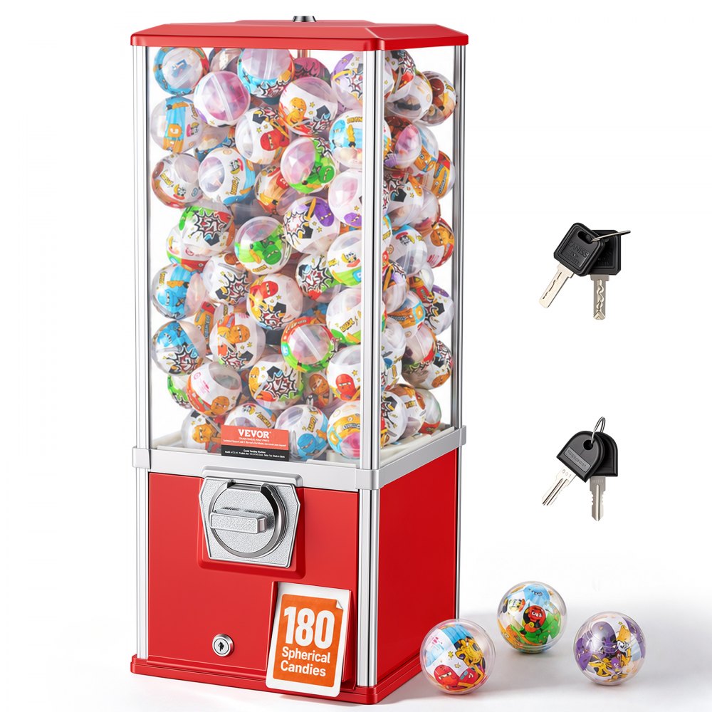 VEVOR Gumball Machine for Kids, 25" Height Home Vending Machine, PS Bouncy Balls Dispenser, Hold 230 Capsule Toys