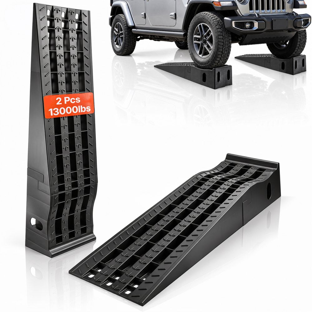 VEVOR Car Ramps, 2 PCS 13000 lbs GVW Capacity, 6.3 in Lift Height, Portable High Profile Car Service Ramps for Home