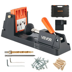 VEVOR Pocket Hole Jig Kit, 1/2" to 1-1/2" Adjustable, Lightweight Jig Pocket Hole System with Dust Collection Adapter