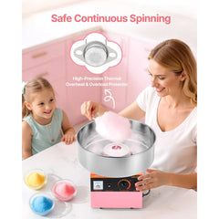 VEVOR Cotton Candy Machine Commercial, 1000W Electric Candy Floss Maker, Easy Use with 15 inch Stainless Steel Bowl and