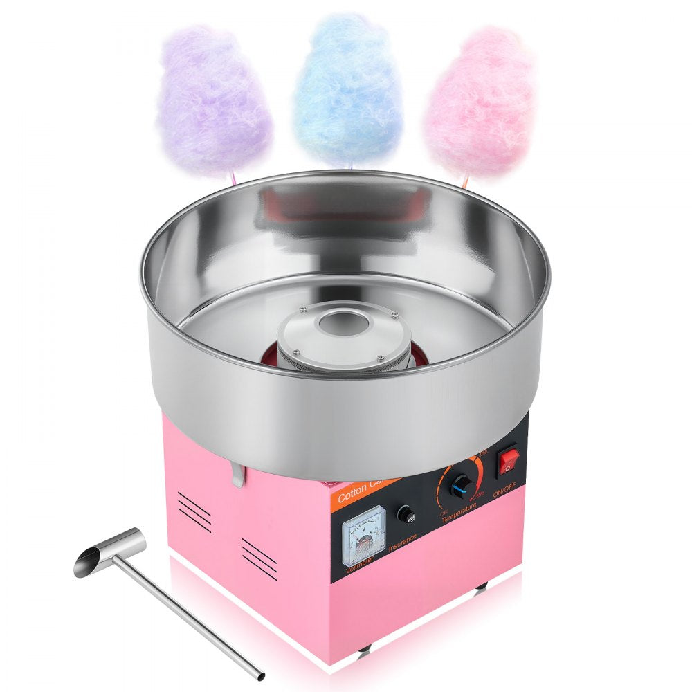 VEVOR Cotton Candy Machine Commercial, 1000W Electric Candy Floss Maker, Easy Use with 15 inch Stainless Steel Bowl and