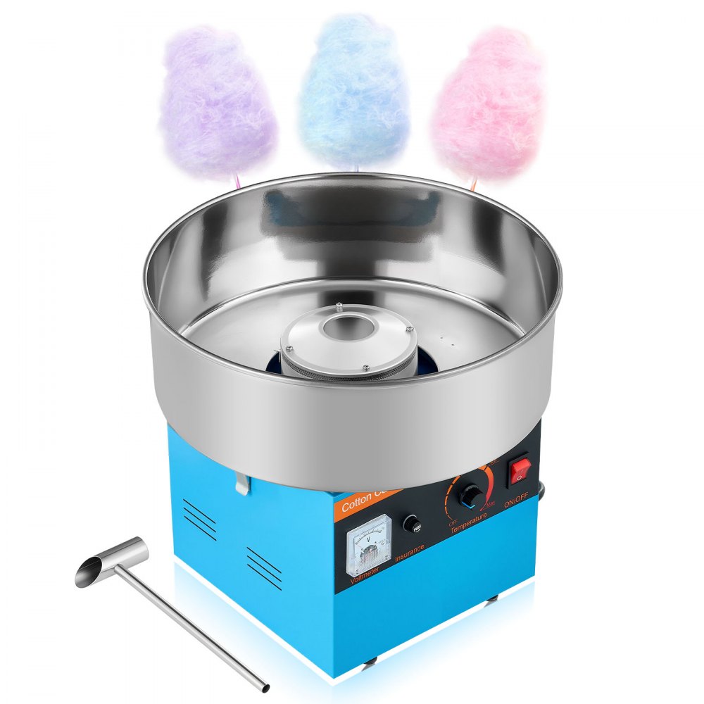 VEVOR Cotton Candy Machine Commercial, 1000W Electric Candy Floss Maker, Easy Use with 15 inch Stainless Steel Bowl and