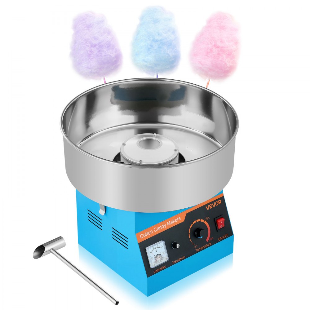VEVOR Cotton Candy Machine Commercial, 1000W Electric Candy Floss Maker, Easy Use with 15 inch Stainless Steel Bowl and