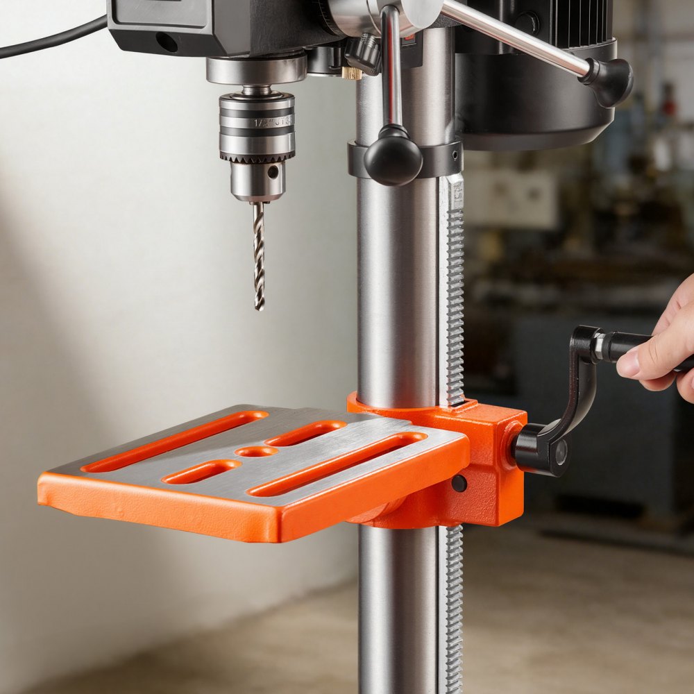 VEVOR 10-Inch Benchtop Drill Press, 5 Amp, 0.8 HP 600W Bench Drill Press, 530-3140 RPM Variable Speed, 0-45° Tilting