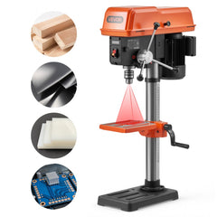 VEVOR 10-Inch Benchtop Drill Press, 5 Amp, 0.8 HP 600W Bench Drill Press, 530-3140 RPM Variable Speed, 0-45° Tilting
