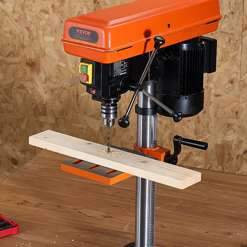VEVOR 10 in Benchtop Drill Press, 6.2A Induction Motor, Tabletop Drilling Machine with 650 / 1050 / 1800 / 2350 / 3100