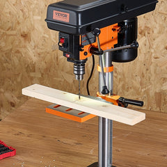 VEVOR Benchtop Drill Press, 3.2 Amp, 5-Speed Adjustable Drill Press with 650/1050/1800/2350/3100 RPM, 10-inch Swing