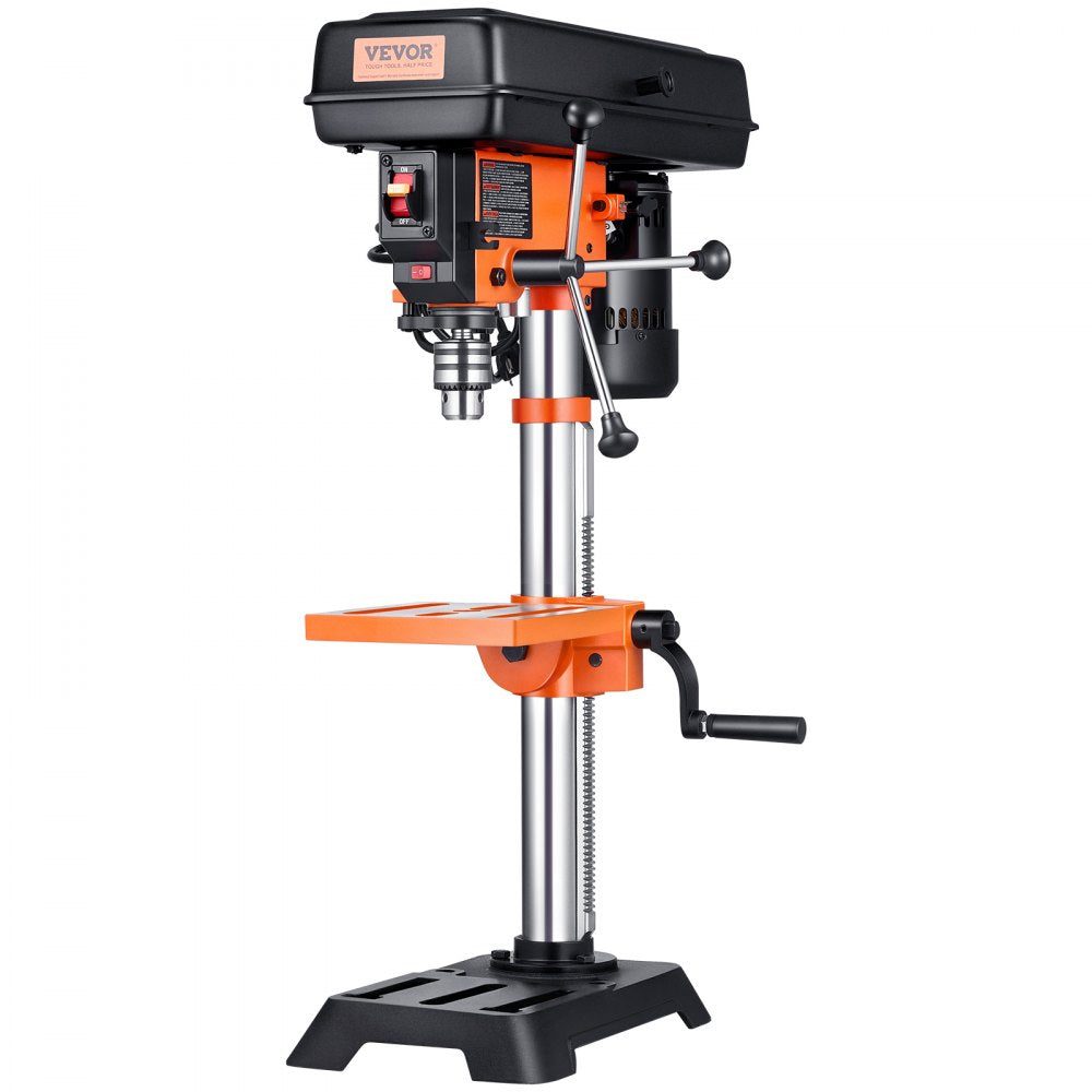 VEVOR Benchtop Drill Press, 3.2 Amp, 5-Speed Adjustable Drill Press with 650/1050/1800/2350/3100 RPM, 10-inch Swing