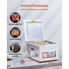 VEVOR Chamber Vacuum Sealer, 260W Sealing Power, Vacuum Packing Machine for Wet Foods, Meats, Marinades and More