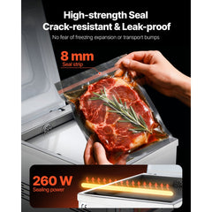 VEVOR Chamber Vacuum Sealer, 260W Sealing Power, Vacuum Packing Machine for Wet Foods, Meats, Marinades and More