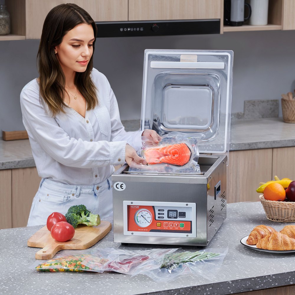 VEVOR Chamber Vacuum Sealer, 260W Sealing Power, Vacuum Packing Machine for Wet Foods, Meats, Marinades and More