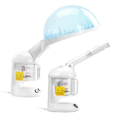 VEVOR Hair Steamer, 2-in-1 Professional Hair & Facial Steamer with Detachable Bonnet Hood, Nano Ionic & UV Ozone Face