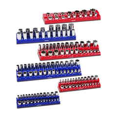 VEVOR Magnetic Socket Organizer Set, 6PCS Socket Holder, 1/4'', 3/8'' & 1/2'' Metric SAE Socket Trays with Clear