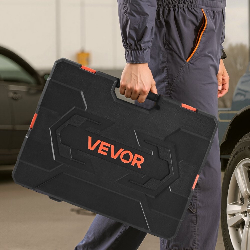 VEVOR Socket Set, 163 Pieces, 3/8 & 1/4 & 1/2 inch Drive Socket Tool Set, SAE and Metric, Deep and Standard, Mechanic