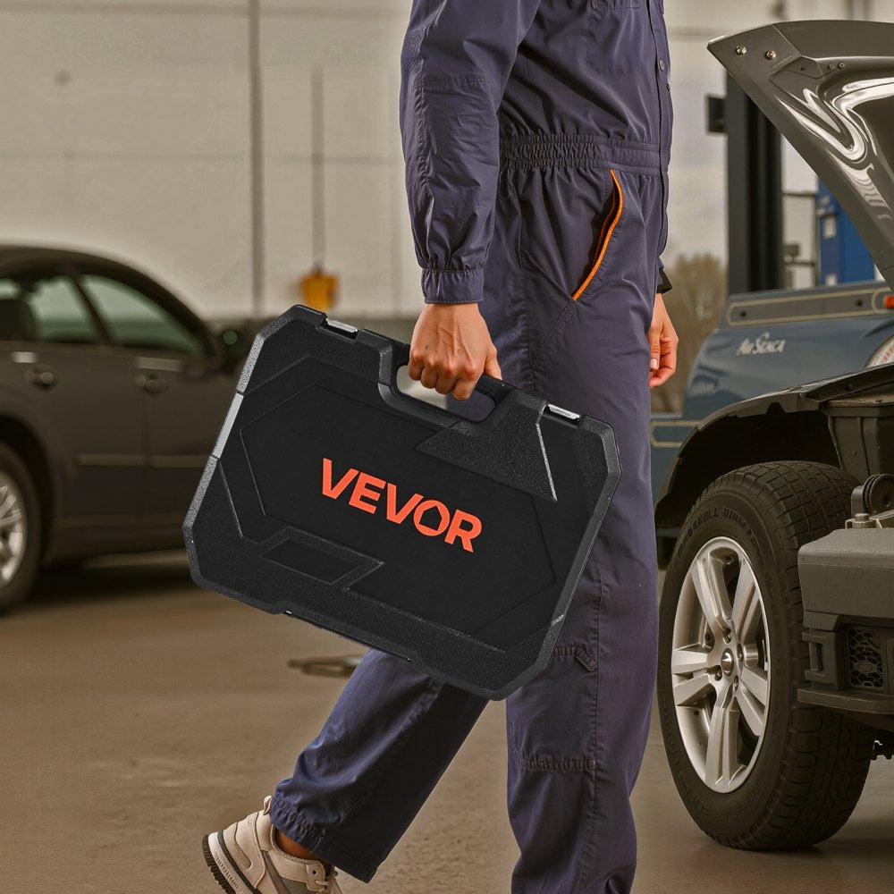 VEVOR Socket Set, 86 Pieces, 3/8 & 1/4 & 1/2 inch Drive Socket and Ratchet Set, SAE and Metric, Mechanic Tool Kit with
