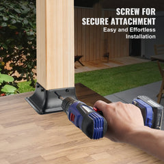 VEVOR Post Base 4x4 10Pcs, Internal 3.6"x3.6" Heavy Duty Powder-Coated Steel Post Bracket Fit for Standard Wood Post