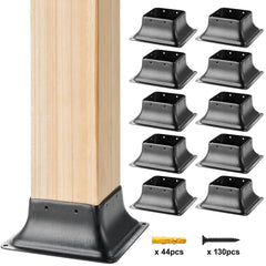 VEVOR Post Base 4x4 10Pcs, Internal 3.6"x3.6" Heavy Duty Powder-Coated Steel Post Bracket Fit for Standard Wood Post