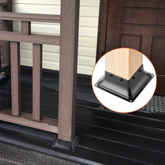 VEVOR 4x4 Post Base 20Pcs, Internal 3.6"x3.6" Heavy Duty Powder-Coated Steel Post Bracket Fit for Standard Wood Post