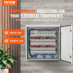 VEVOR Electrical Enclosure, 24'' x 24'' x 8'', NEMA 4 Outdoor Enclosure, IP65 Waterproof & Dustproof Cold-Rolled Carbon