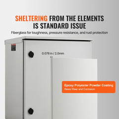 VEVOR Electrical Enclosure, 24'' x 24'' x 12'', NEMA 4 Outdoor Enclosure, IP65 Waterproof & Dustproof Cold-Rolled