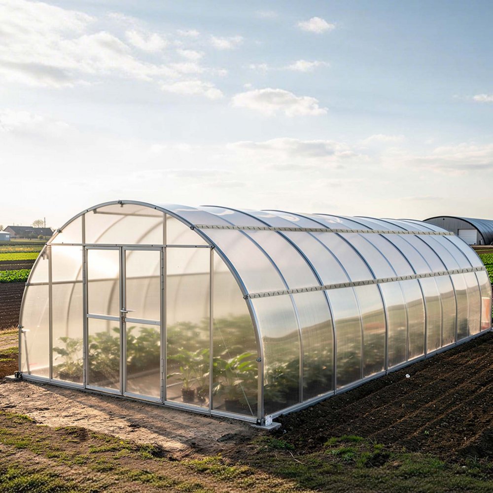 VEVOR Greenhouse Spring Wire and Lock Channel, 20 Packs 6.56 ft PVC-Coated Wiggle Wire & Aluminum Alloy Channel Bundle