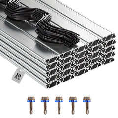VEVOR Greenhouse Spring Wire and Lock Channel, 50 Packs 6.56 ft PVC-Coated Wiggle Wire & Aluminum Alloy Channel Bundle
