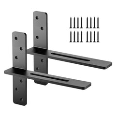 VEVOR T Shelf Brackets 2 Pcs, 200 lbs/90 kg Weight Capacity, 14x2.89x12 in / 355.6x73.5x304.8 mm, Solid Steel Heavy