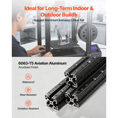 VEVOR 4PCS 4040 Aluminum Extrusion Profile, 15.75 Inch 400 mm, T Slot European Standard Anodized Linear Rail