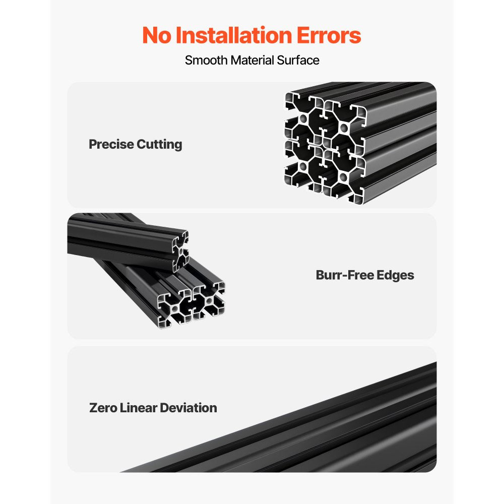 VEVOR 4PCS 4040 Aluminum Extrusion Profile, 15.75 Inch 400 mm, T Slot European Standard Anodized Linear Rail