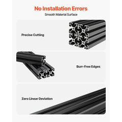 VEVOR 4PCS 4040 Aluminum Extrusion Profile, 15.75 Inch 400 mm, T Slot European Standard Anodized Linear Rail
