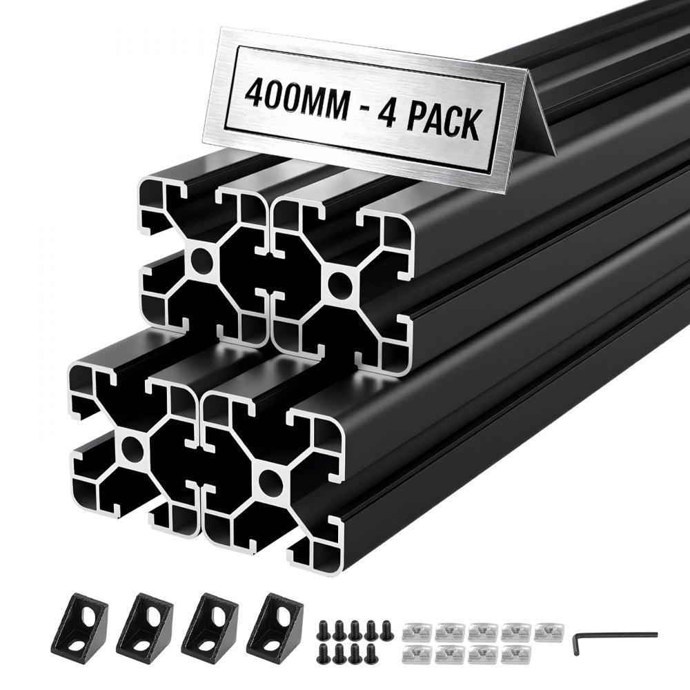 VEVOR 4PCS 4040 Aluminum Extrusion Profile, 15.75 Inch 400 mm, T Slot European Standard Anodized Linear Rail