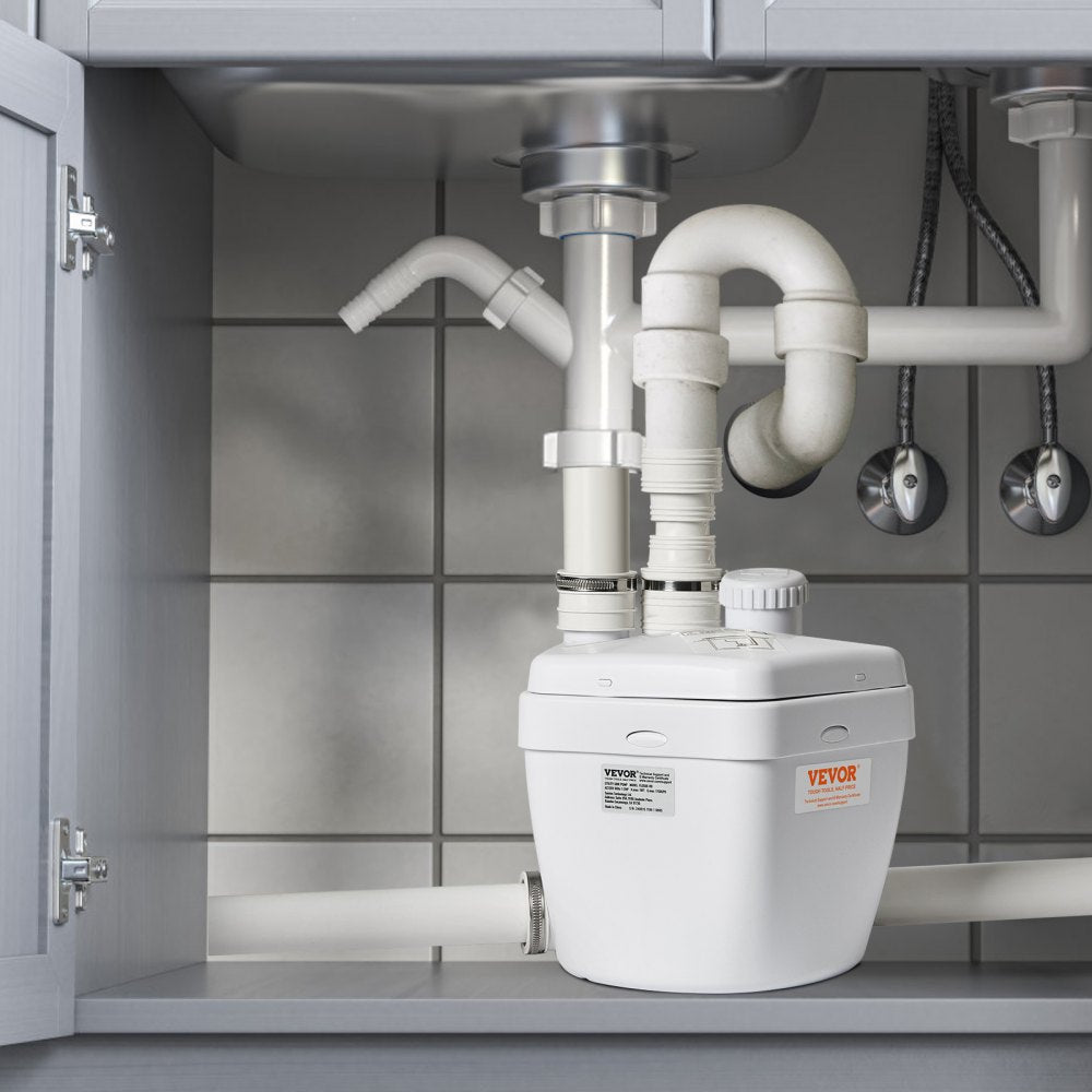 VEVOR Utility Sink Pump, 1/3 HP, 120-Volt, 1750 GPH Flow, 18 ft Head, Under-Sink Sump Pump System with Copper Wire