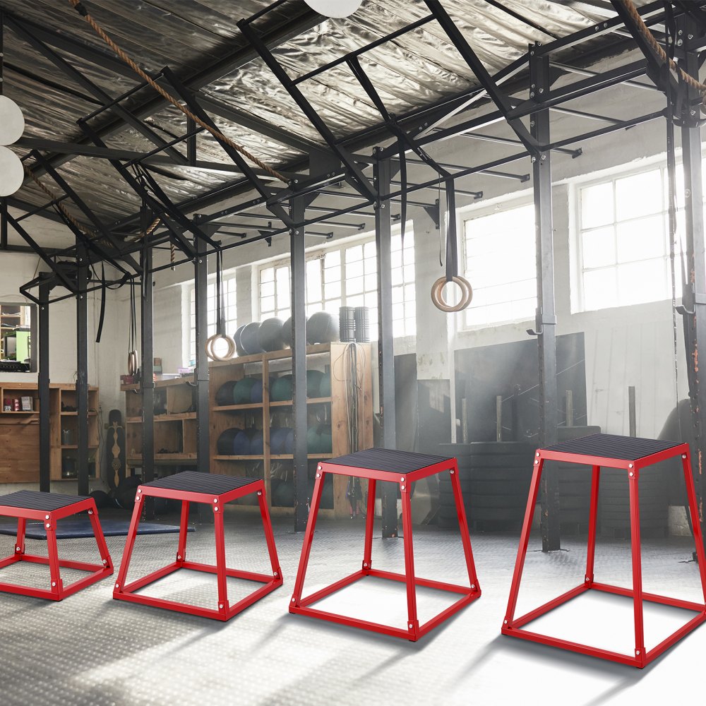 VEVOR Plyometric Jump Boxes, 12/18/24/30 Inch Plyo Box, Platform and Jumping Agility Box, Anti-Slip Fitness Exercise