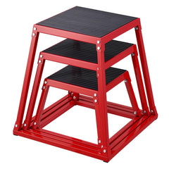VEVOR Plyometric Jump Boxes, 12/18/24 Inch Plyo Box, Platform and Jumping Agility Box, Anti-Slip Fitness Exercise Step