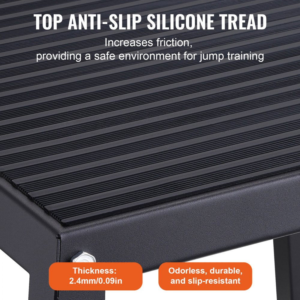 VEVOR Plyometric Jump Box, 18 Inch Plyo Box, Steel Plyometric Platform and Jumping Agility Box, Anti-Slip Fitness