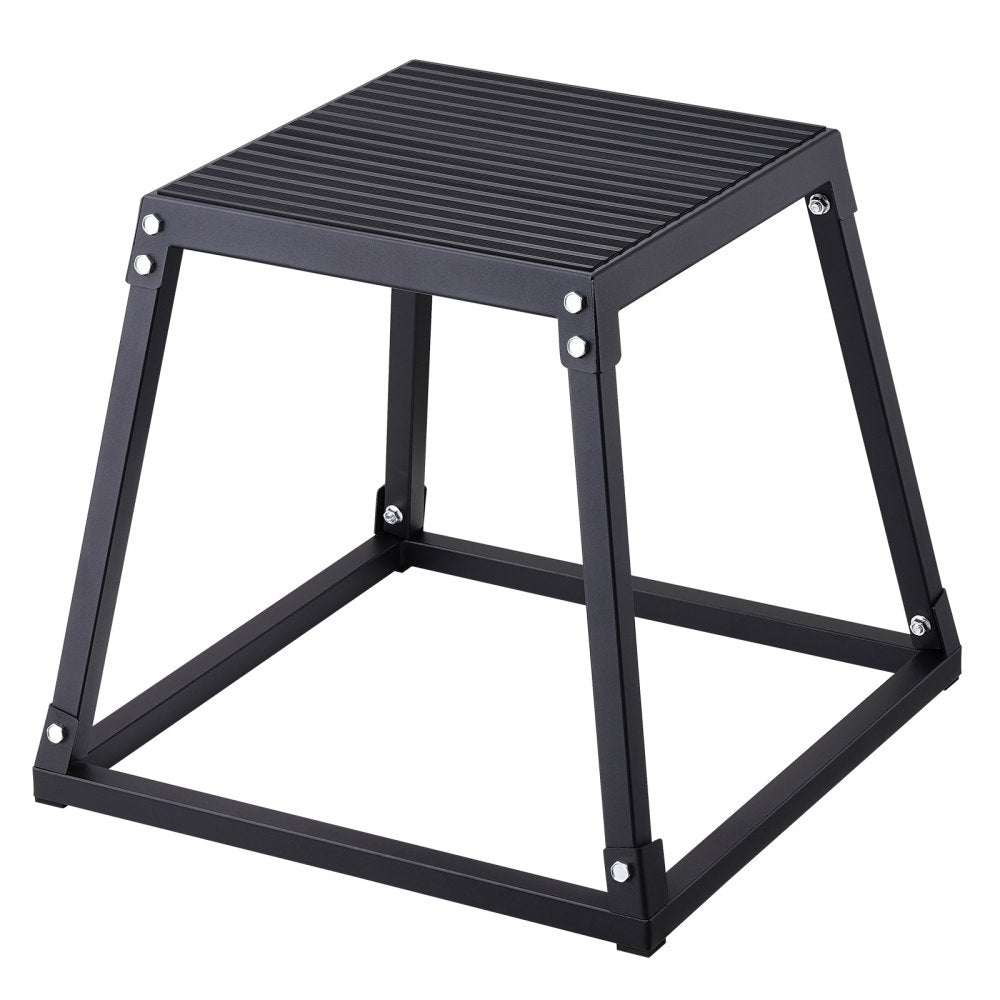 VEVOR Plyometric Jump Box, 18 Inch Plyo Box, Steel Plyometric Platform and Jumping Agility Box, Anti-Slip Fitness