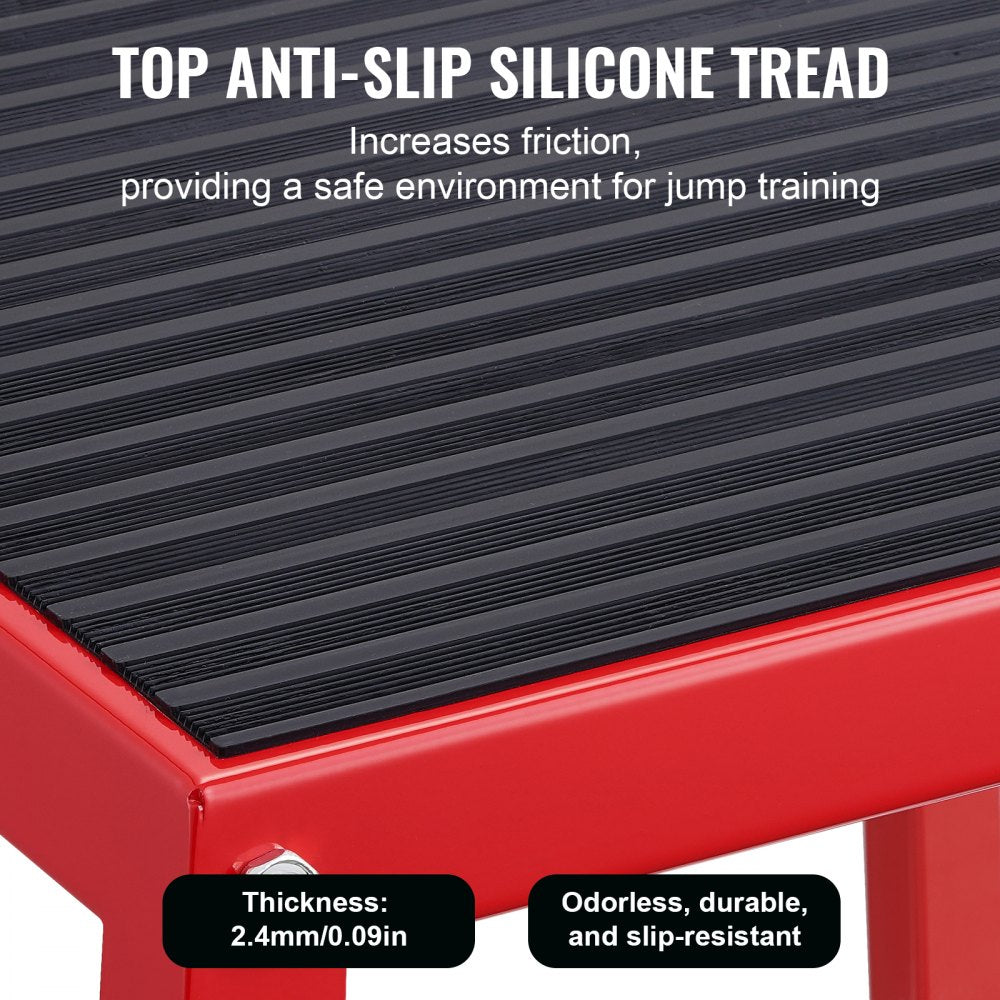VEVOR Plyometric Jump Box, 18 Inch Plyo Box, Steel Plyometric Platform and Jumping Agility Box, Anti-Slip Fitness