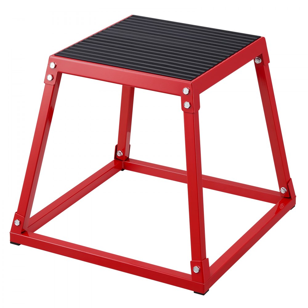 VEVOR Plyometric Jump Box, 18 Inch Plyo Box, Steel Plyometric Platform and Jumping Agility Box, Anti-Slip Fitness