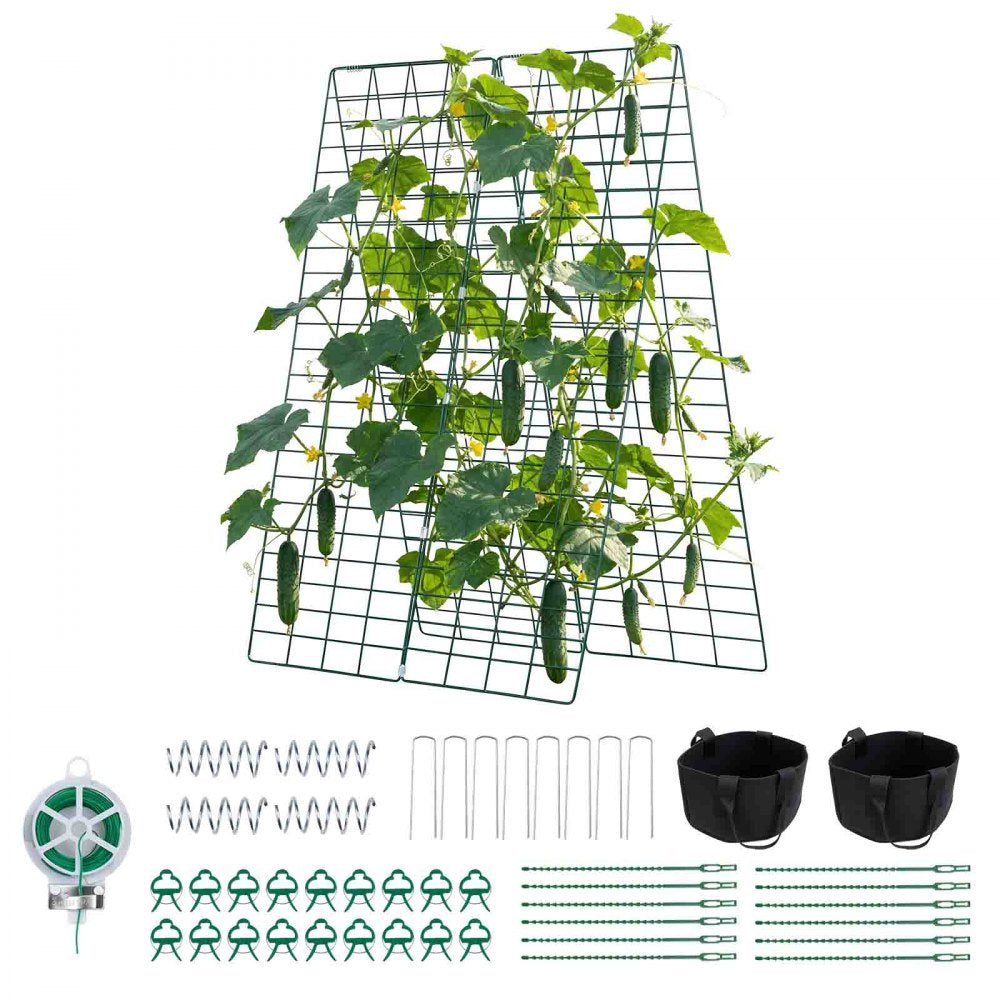 VEVOR Cucumber Trellis 4 Pack, A-Frame Garden Trellises for Raised Bed, Metal Rustproof Coating Plant Support for Vine