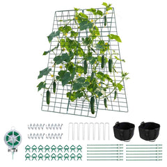 VEVOR Cucumber Trellis 4 Pack, A-Frame Garden Trellises for Raised Bed, Metal Rustproof Coating Plant Support for Vine