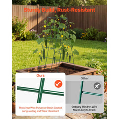 VEVOR Cucumber Trellis 4 Pack, A-Frame Garden Trellises for Raised Bed, Metal Rustproof Coating Plant Support for Vine