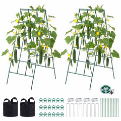 VEVOR Cucumber Trellis 4 Pack, A-Frame Garden Trellises for Raised Bed, Metal Rustproof Coating Plant Support for Vine