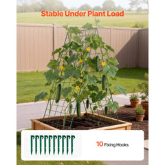 VEVOR Cucumber Trellis 4 Pack, A-Frame Garden Trellises for Raised Bed, Metal Rustproof Coating Plant Support for Vine
