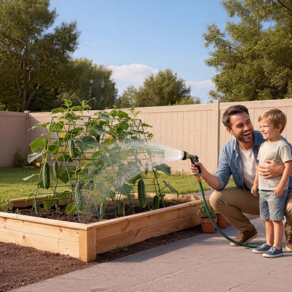 VEVOR Cucumber Trellis 4 Pack, A-Frame Garden Trellises for Raised Bed, Metal Rustproof Coating Plant Support for Vine