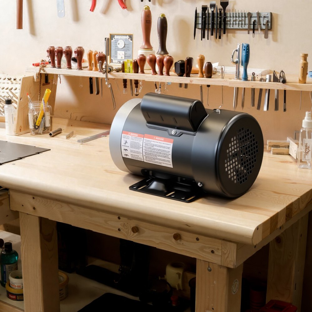 VEVOR 1 HP Electric Motor, 1725RPM Air Compressor Motor, CW/CCW Rotation, 5/8 inch Shaft Diameter, 1.88inch Shaft