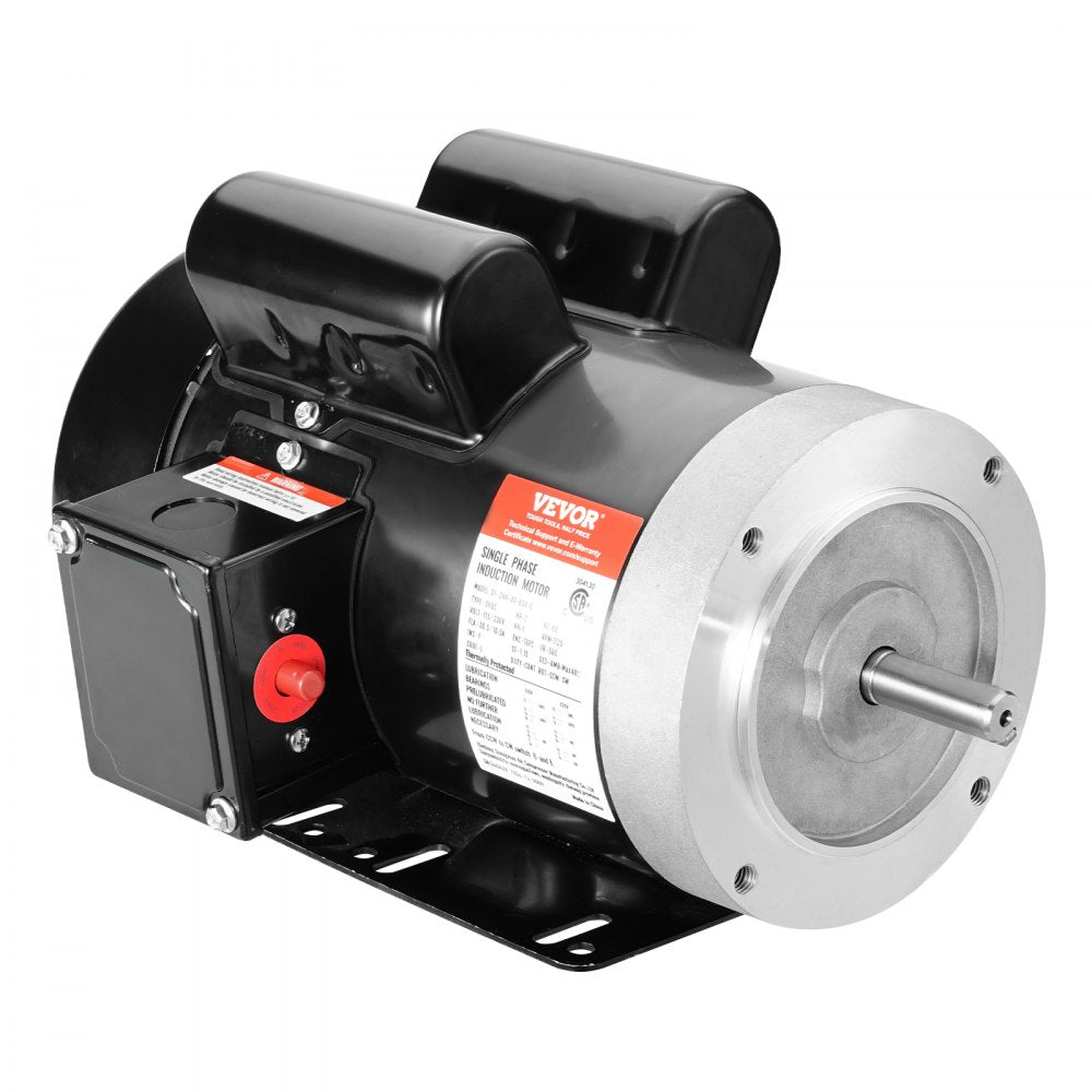 VEVOR 2HP Electric Motor 1725 rpm, AC 115V/230V, 56C Frame, Air Compressor Motor Single Phase, 5/8" Keyed Shaft, CW/CCW