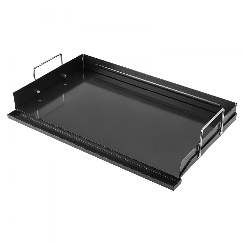VEVOR Carbon Steel Griddle 25x16 inch Flat Top Pre-Seasoned Plate Handle, for BBQ Eggs Burger, Even Heat Distribution